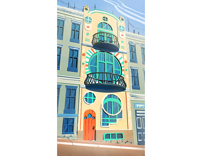 Fun Facades architecture building digital illustration digital painting digitalart drawing illustration painting