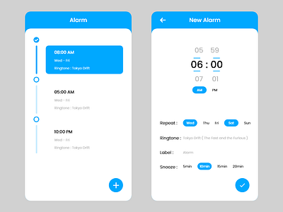 Alarm Clock alarm app alarm clock app design ui
