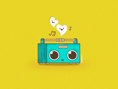 Music cute illustration imagination love minimalism music music art music player notes yellow