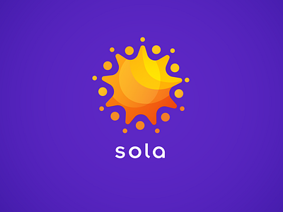 Sola graphic design logo modern sun sunshine vector