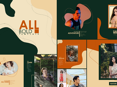 ALL BOLD TEMPLATE INSTAGRAM colourful design elegant instagram photo post simple template ui