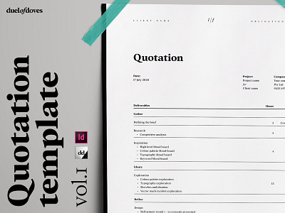 Quotation template ~ vol. 1 admin branding design designer duelofdoves icon invoice logo minimal quote typography ux vector