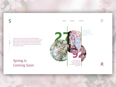 spring art blue clean clear cloud coming soon template comingsoon design flowers graphics green illustration landing page pink sky template tree ui ux web