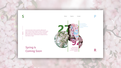 spring art blue clean clear cloud coming soon template comingsoon design flowers graphics green illustration landing page pink sky template tree ui ux web