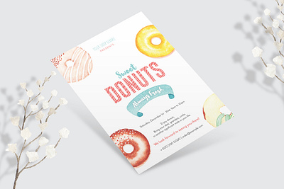 Donuts Flyer Template bithday food chocolate donuts clean creative donut party donuts donuts birthday donuts flyer donuts invitation donuts template elegant i love donuts illustration professional sweet breakfast sweet celebration sweet donuts layout yummy donuts flyer