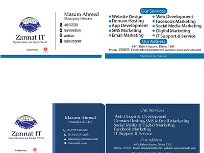 zannat IT business card ai business card business cards design logo