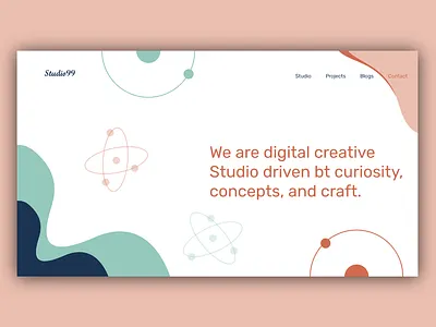 atom app art blue clean clean ui clear design design graphics landing landing page ocean orange ui ux web