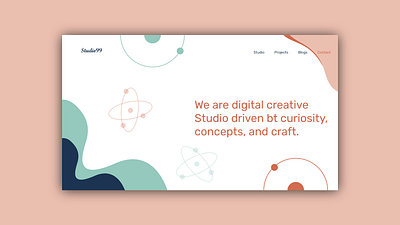 atom app art blue clean clean ui clear design design graphics landing landing page ocean orange ui ux web