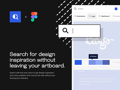 Design Inspo - Figma Plugin color color palette dark ui figma figma plugin inspiration inspirations list logo palettes plugin search search bar search results swatches ui