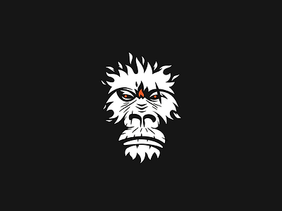 Fire Gorilla animal ape branding burn design face fire flame icon illustration jungle logo look mark minimal monkey scars strong wild