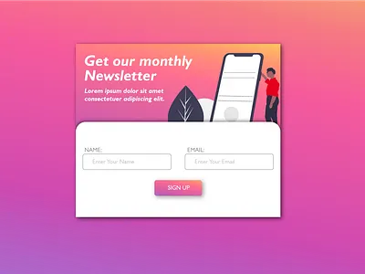 Newsletter Subscription 100daychallenge dailyui dailyui 001 design illustration modal modals ux web