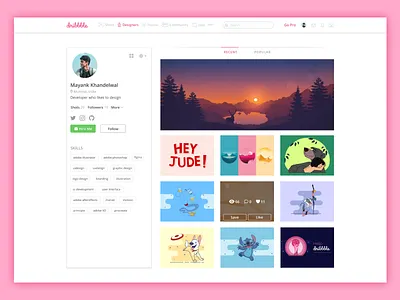 Dribbble Profile Page Light Theme Redesign dailyui design thinking dribbble minimal minimalist pink redesign redesign concept ui ui ux ui ux design ui design uidesign uiux ux ux ui ux design uxdesign uxui white