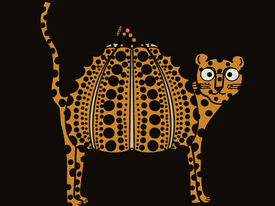 leopard animals cute leopard lineart yayoi kusama