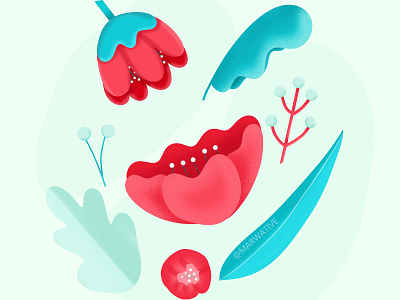 Floral Being art beautiful blue business colorful cute floral florals flower flowers illustration leaves light minimalist plants red rose simple sketchbook websites