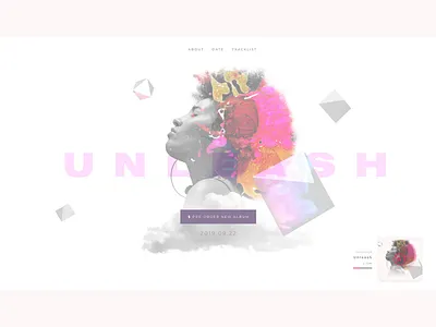 Webfolio #4 - Landing - Concept Album - U N L E A S H design digital art landingpage landingpagedesign ui uidaily uidesign web