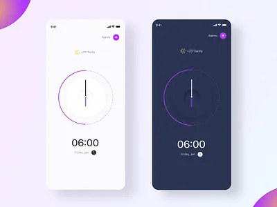 UI Alarm app Dark Theme ui ux