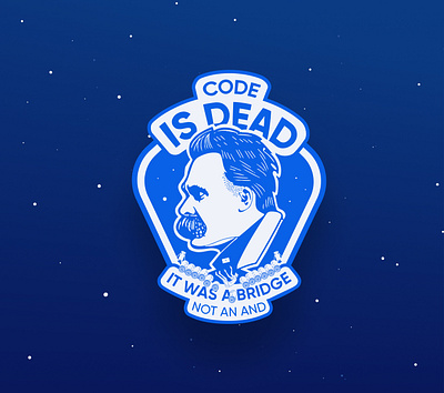 Sticker: Code is Dead art bridge code graphic illustration nietzsche promotion sticker