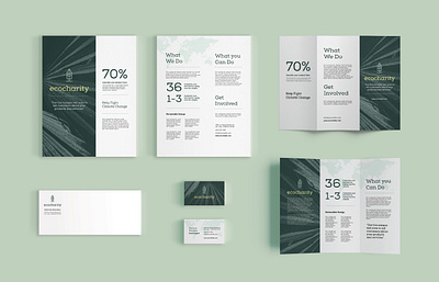 Green Business Suite brand branding business card eco environment green leaflet leaves trifold trifold brochure