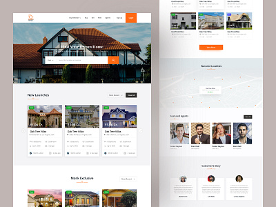 Real Estate Home Page deal dealer design home house landing property purchase real estate uiux