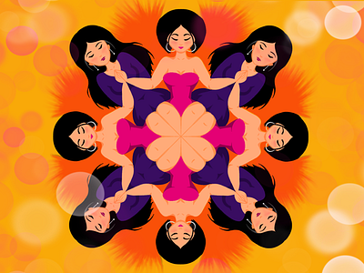 Kaleidoscopic femme art character colours design energy floral happiness illustration mood procreate psychedelic sketch woman