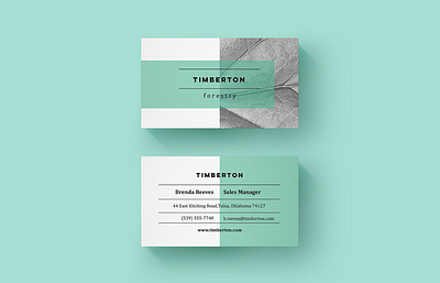 Business Card Template brand branding business card eco forestry green leaf visual identity
