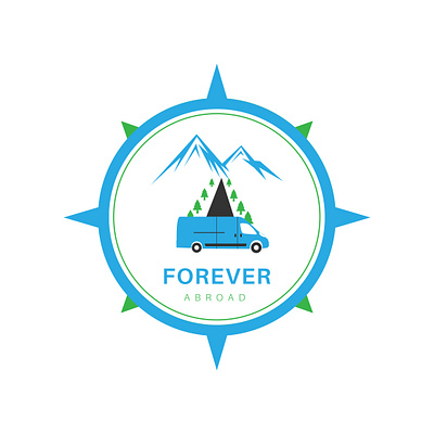 Forever Abroad - Travel Logo branding design logo logo design logodesign logos travel travel agency travel blog travel logo van life vector