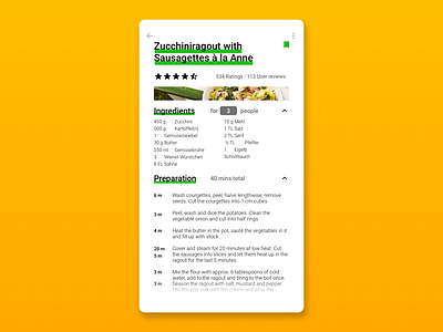 Daily UI 040 app cooking cooking app courgette daily daily 100 challenge dailyui design mobile recipe ui
