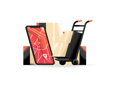 Delivery of cargo box delivery grain icons logistics phone