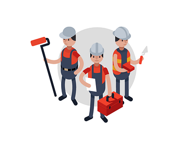 Personal Solution cargo character handyman illustration isometric loader shipping unqualified workers