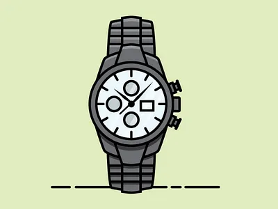 Black Chrome Watch flat vector speed art vector watch