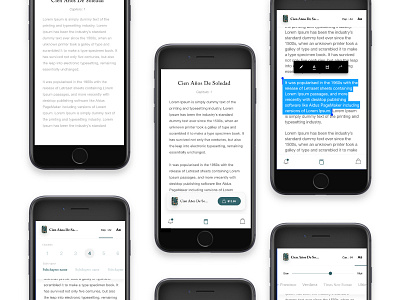 Reading Screen book clean mobile product design read reading app uiux