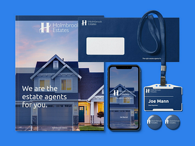 Holmbrook estate agents mockup mockup design logo branding