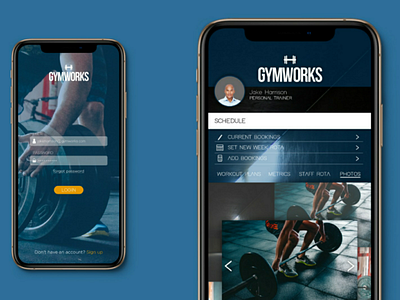 Gymworks app ui ui ux app design gym login