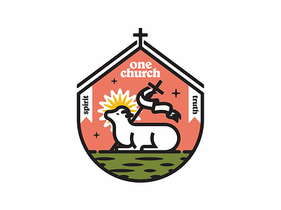 One Church badge badgedesign badgelogo badgemaker brandidentity branding brandlogo churchbadge churchdesign churchgraphics logo logoconcept logodesign logodesigner logomaker merchdesign patch patchdesign vanguarddesignco