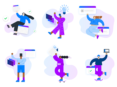 underrepresented in tech - character set geometric illustration