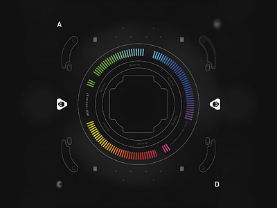 FUI Vector caution design elements fui futuristic holo information minimal prototype rainbow reading skull ui vector