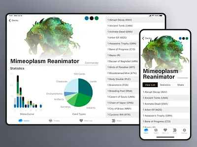 Brainstormer: A Magic Collection Viewing App app data game art magicthegathering statistics uidesign ux