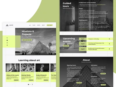 The Louvre Landing Page Redesign Concept black branding bright concept concept design design landing page landing page design redesign redesigned sketch sketch app typography ui ui ux design ux web webdesigner website design