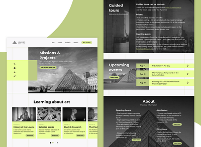 The Louvre Landing Page Redesign Concept black branding bright concept concept design design landing page landing page design redesign redesigned sketch sketch app typography ui ui ux design ux web webdesigner website design