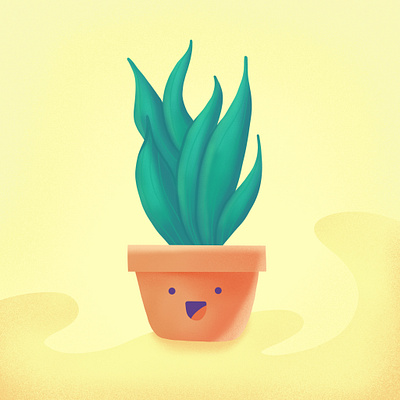 Green Succulent cutie faces green illustration plants procreate succulent succulents yellow