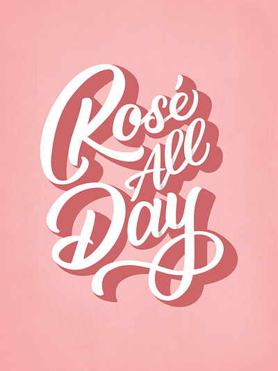 Rose All Day alcohol hand lettering illustration lettering pink rose texture white