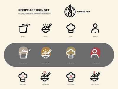 Recipe App Icon Set icon ui ui design ux