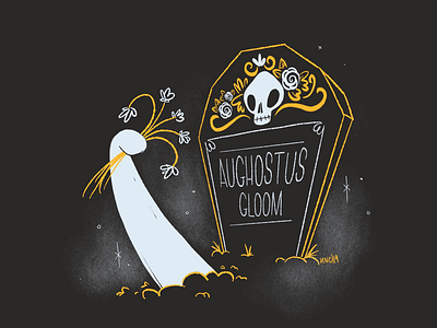 17 | Bury aughost bury character design ghost grave illustration mid century retro tombstone vintage
