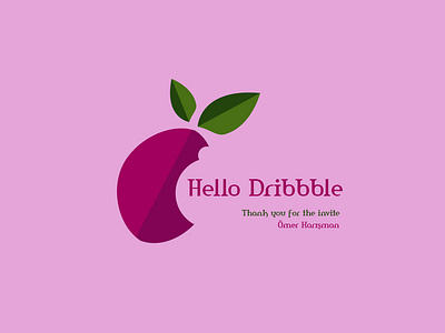 Hello Dribbble desk dribbble dribbble invite illustraion illustrator logo pink thank you vector vector design