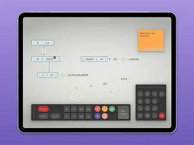 Component-Based Calculator on iPad 53 calculator component dailyui design ipad modular node paper ui