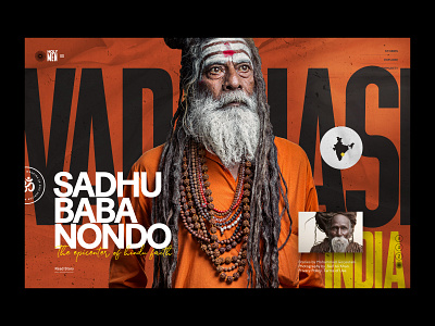 Holy Men of India art direction condensed font editorial layout graphicdesign holy men of india homepage india modern portrait sans serif texture typography website