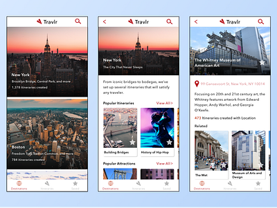 Travel App design ui