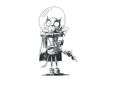 Space Cat! fan art characterdesign coffee illustration sketch spacecat