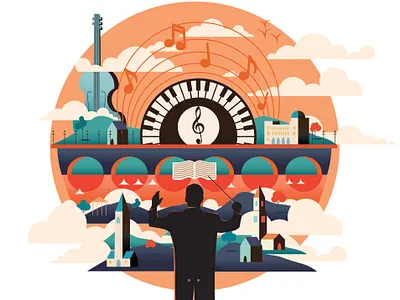 orchestra 2d art digital illustration illustrator music