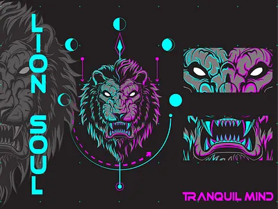 Lion Soul animal artwork branding character clothing design illustration logo modern poster tattoo tshirt vector